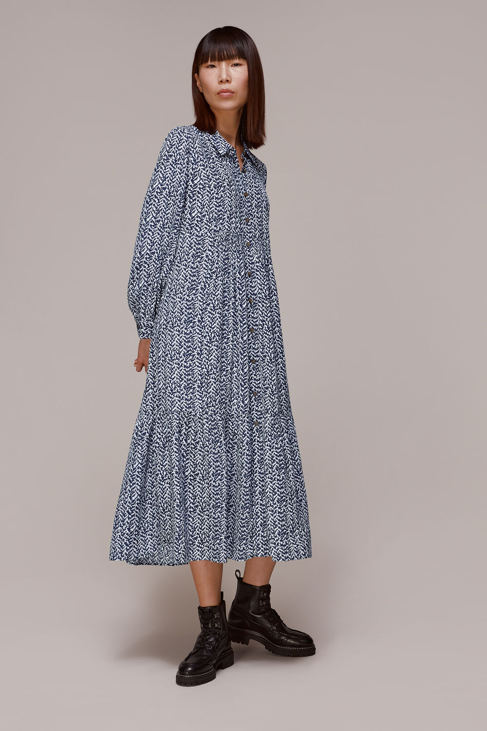 Multicolour Textured Zig Zag Trapeze Dress