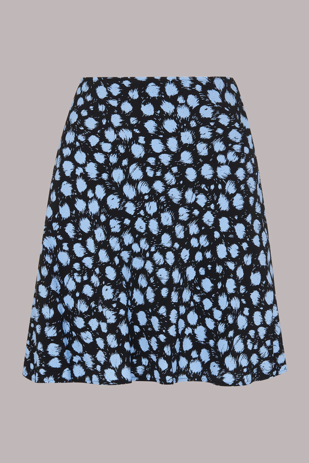 Blue Brushed Dalmatian Mini Skirt