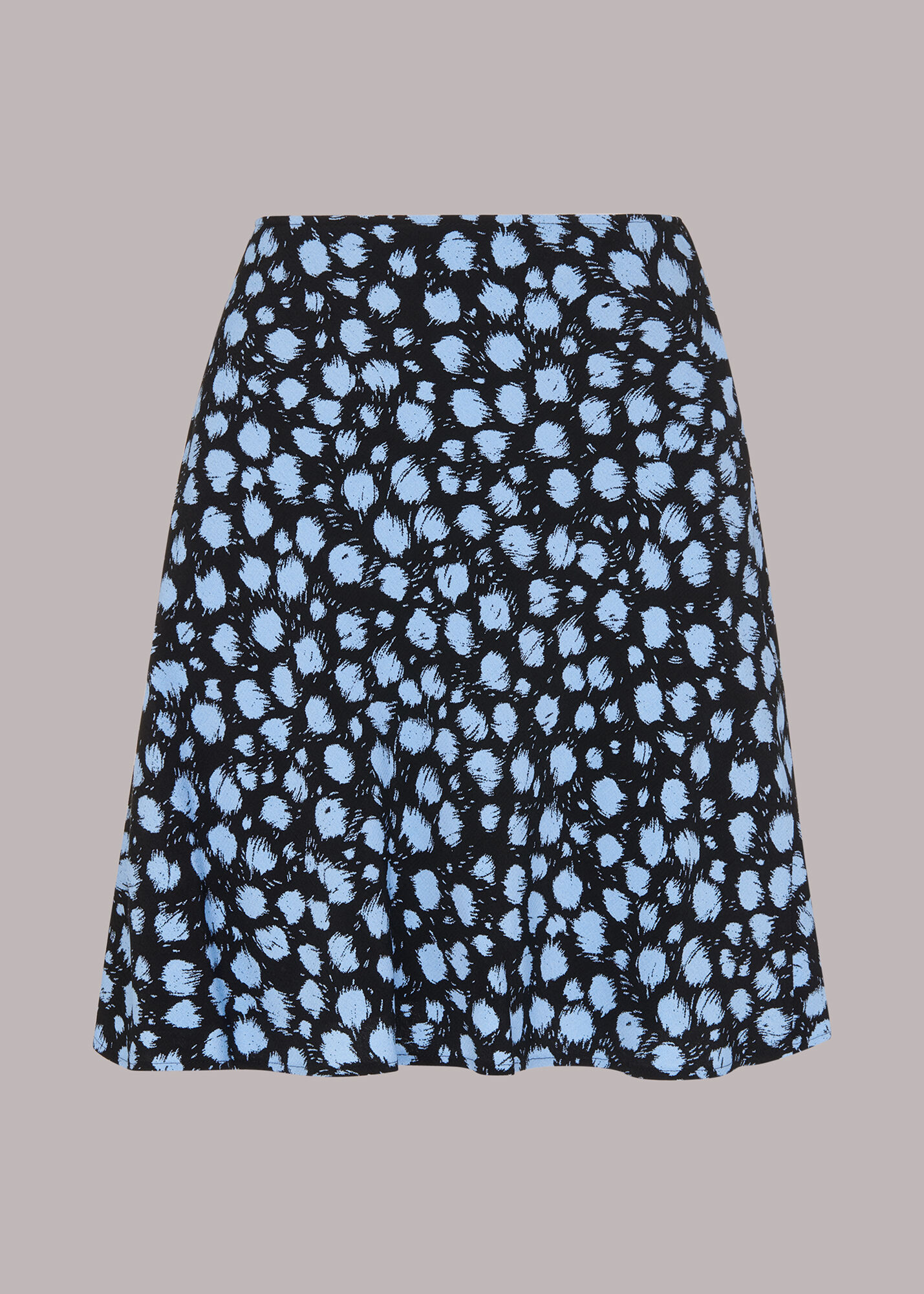 Blue/Multi Brushed Dalmatian Mini Skirt | WHISTLES