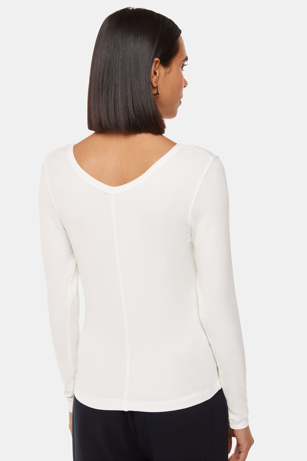 Essential Ribbed V Neck
