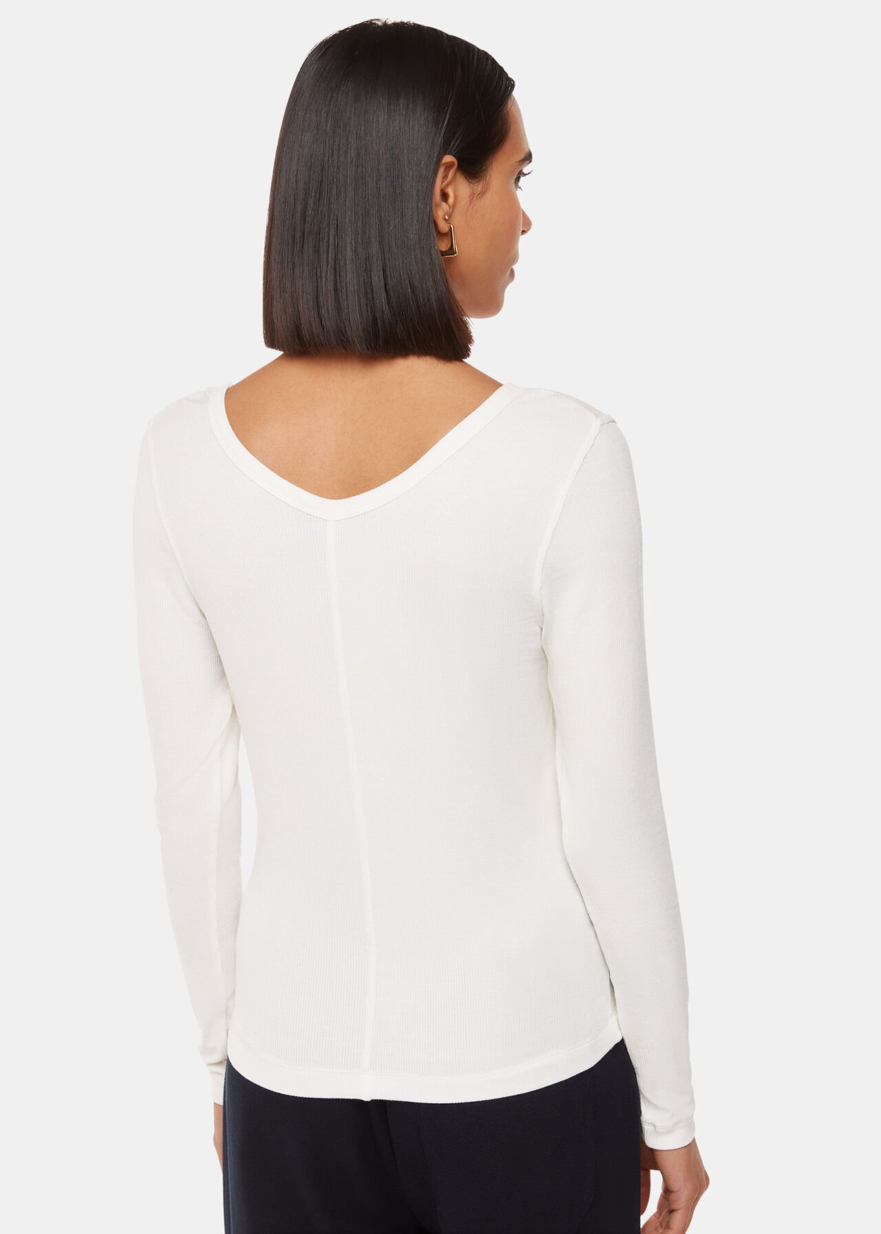 Essential Ribbed V Neck