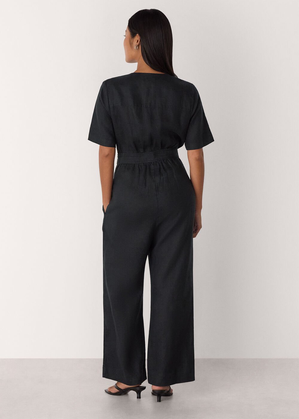 Petite Fiona Linen Button Jumpsuit