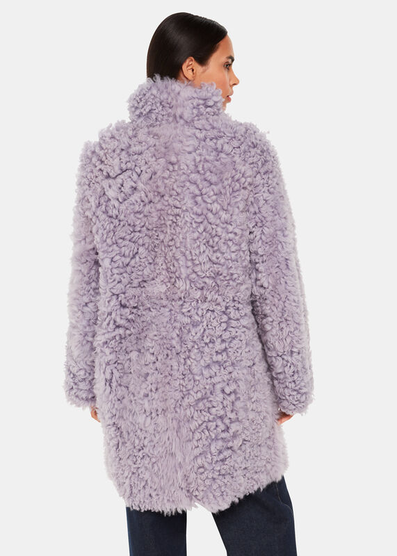 Lilac Naja Shearling Coat