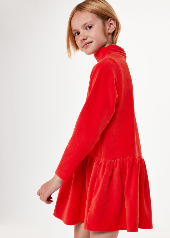 Red Corduroy Jersey Dress