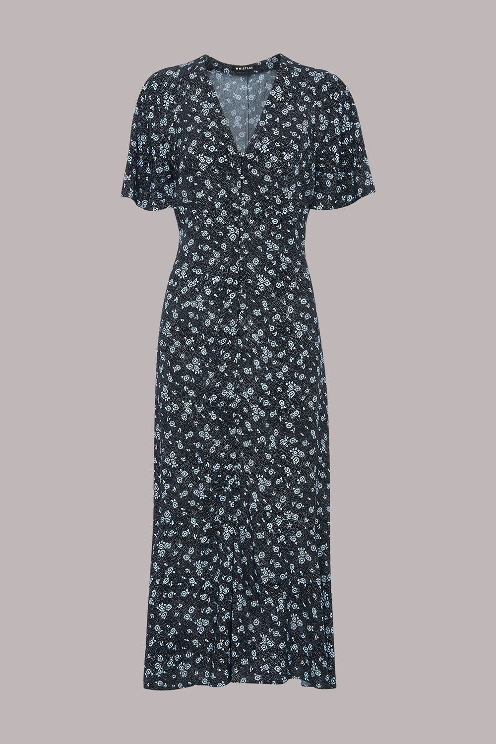 Blue Daisy Spot Print Midi Dress
