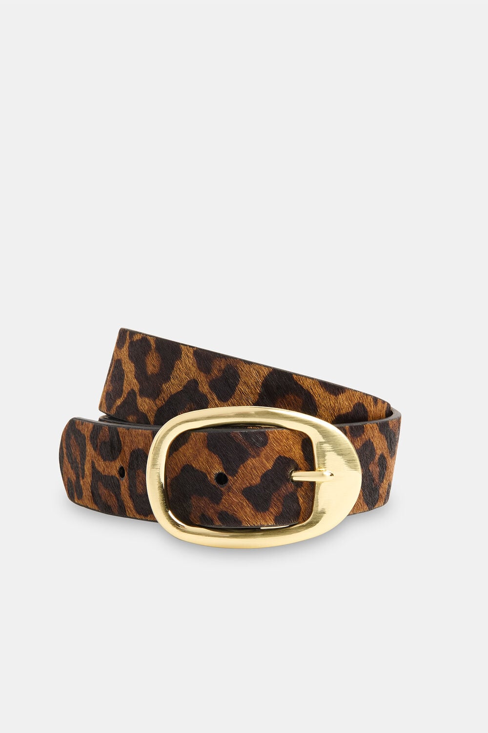 Leopard Print Hair-On Belt