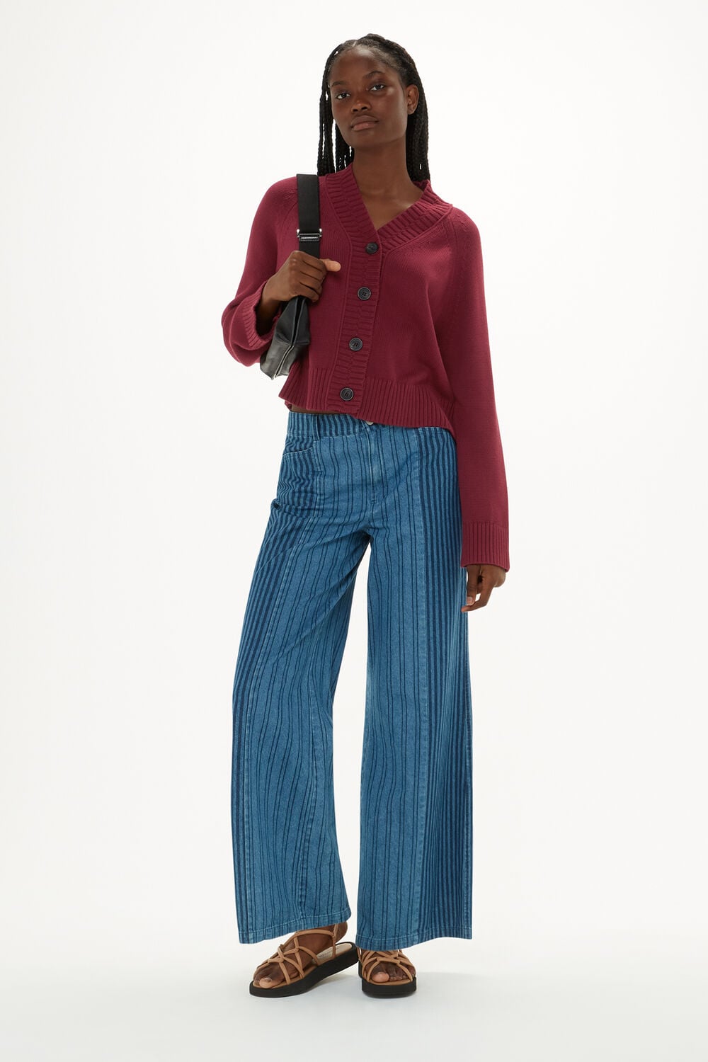 Ribbed Detail Cotton Cardigan