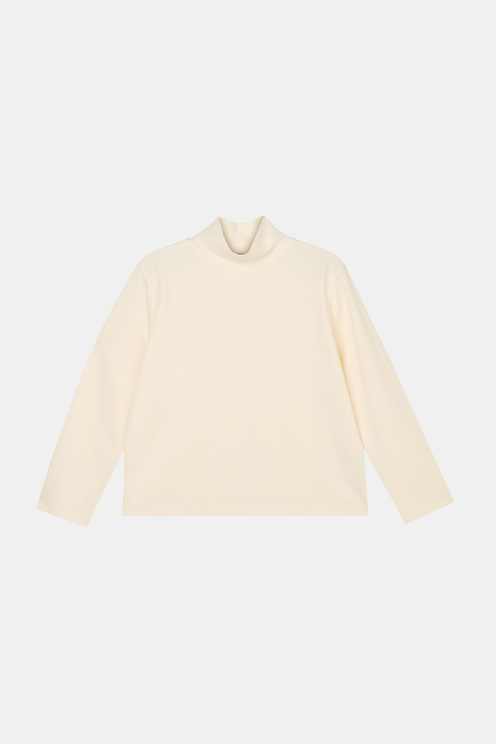 Ivory Long Sleeve Funnel Neck Jersey