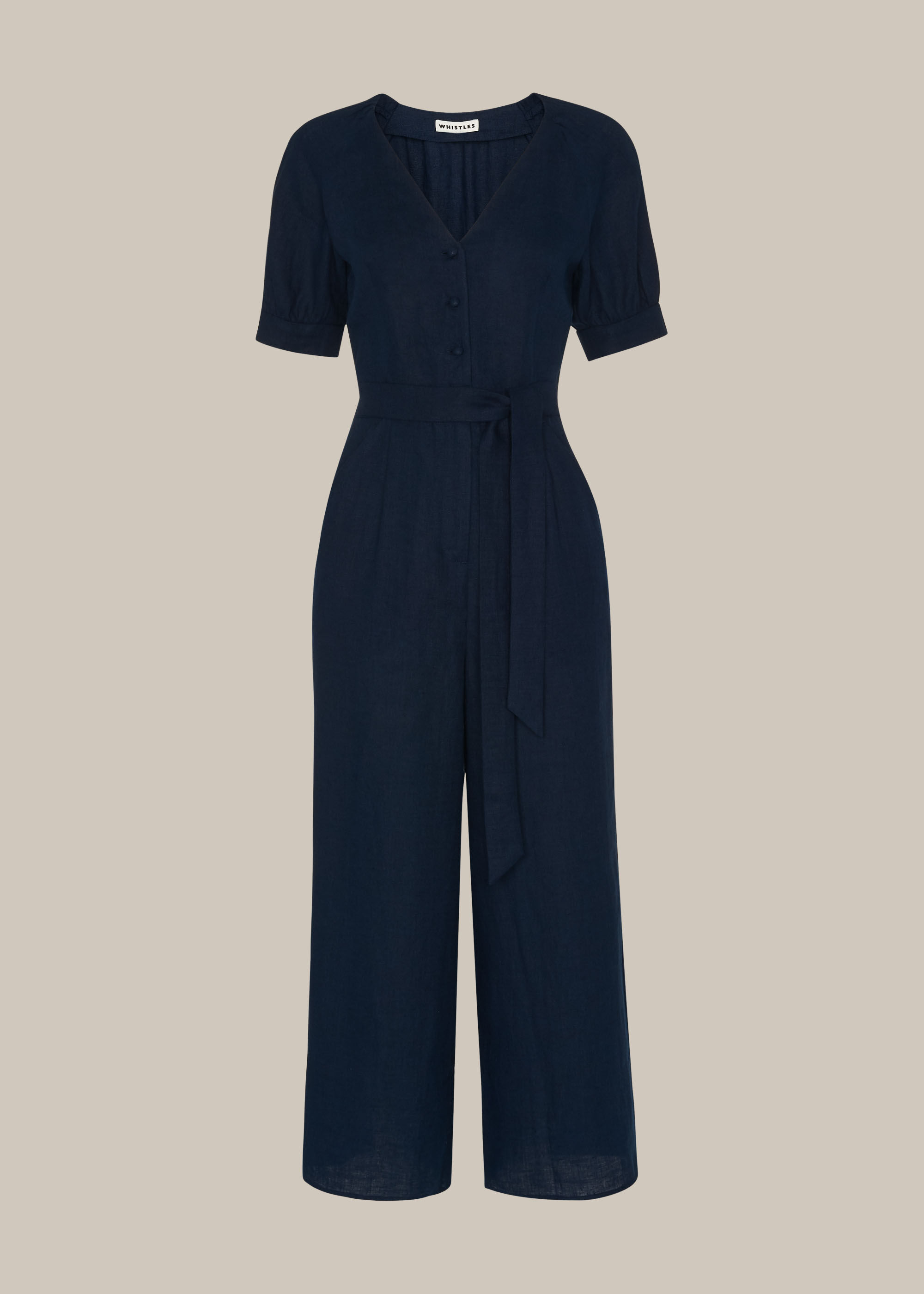 Navy linen overalls Clearance