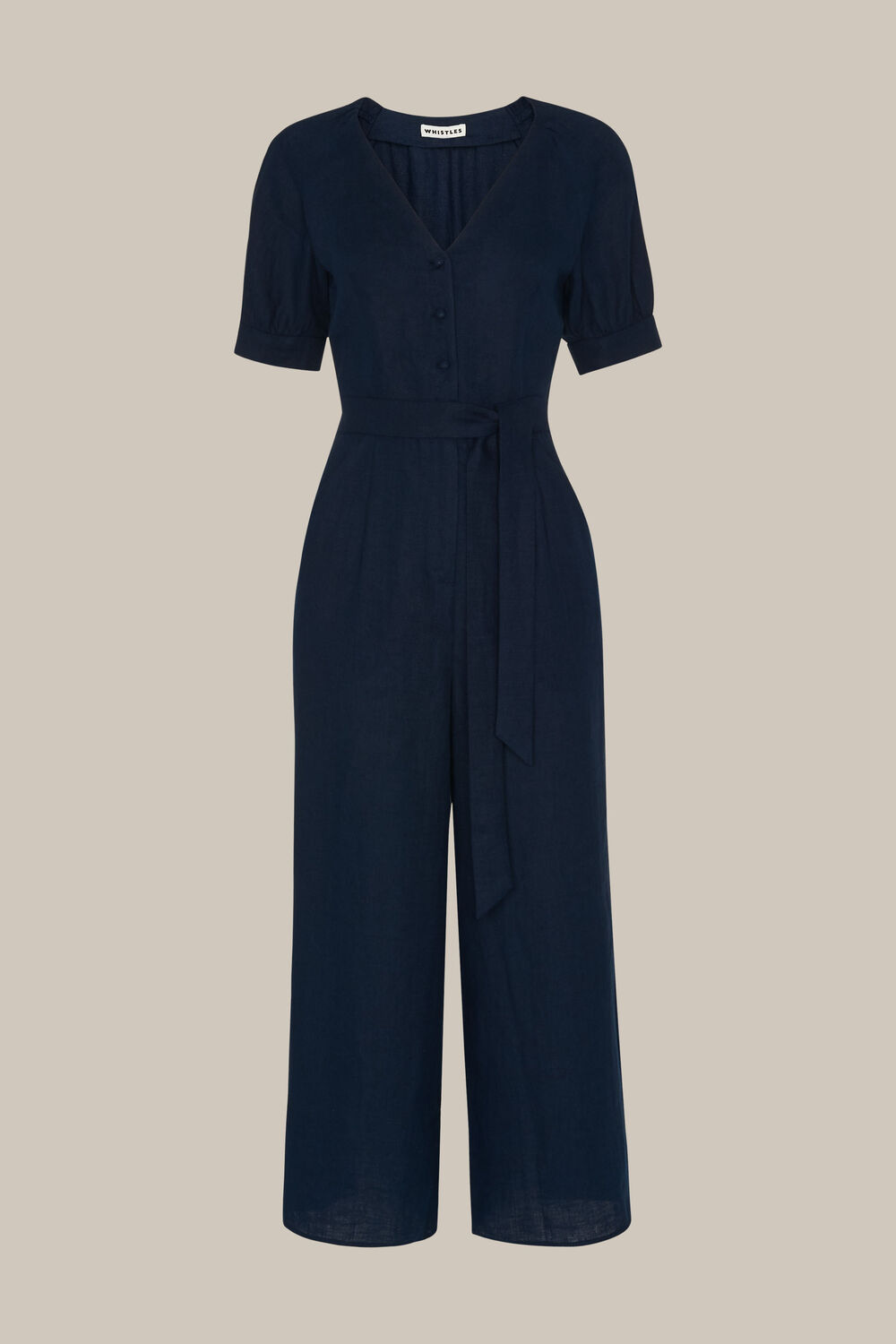 Nora Linen Jumpsuit Navy