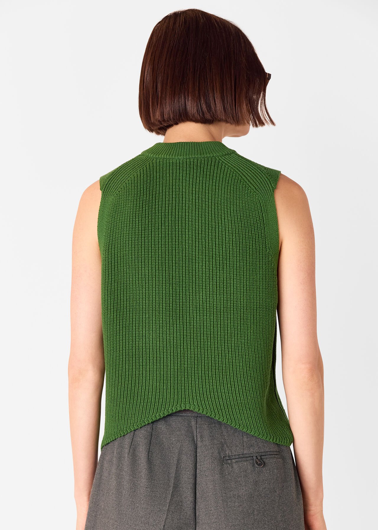 Cotton Back Detail Ribbed Tank