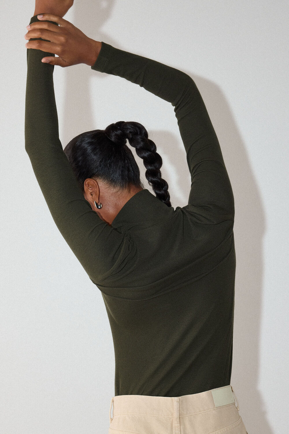 Khaki Essential Ribbed Polo