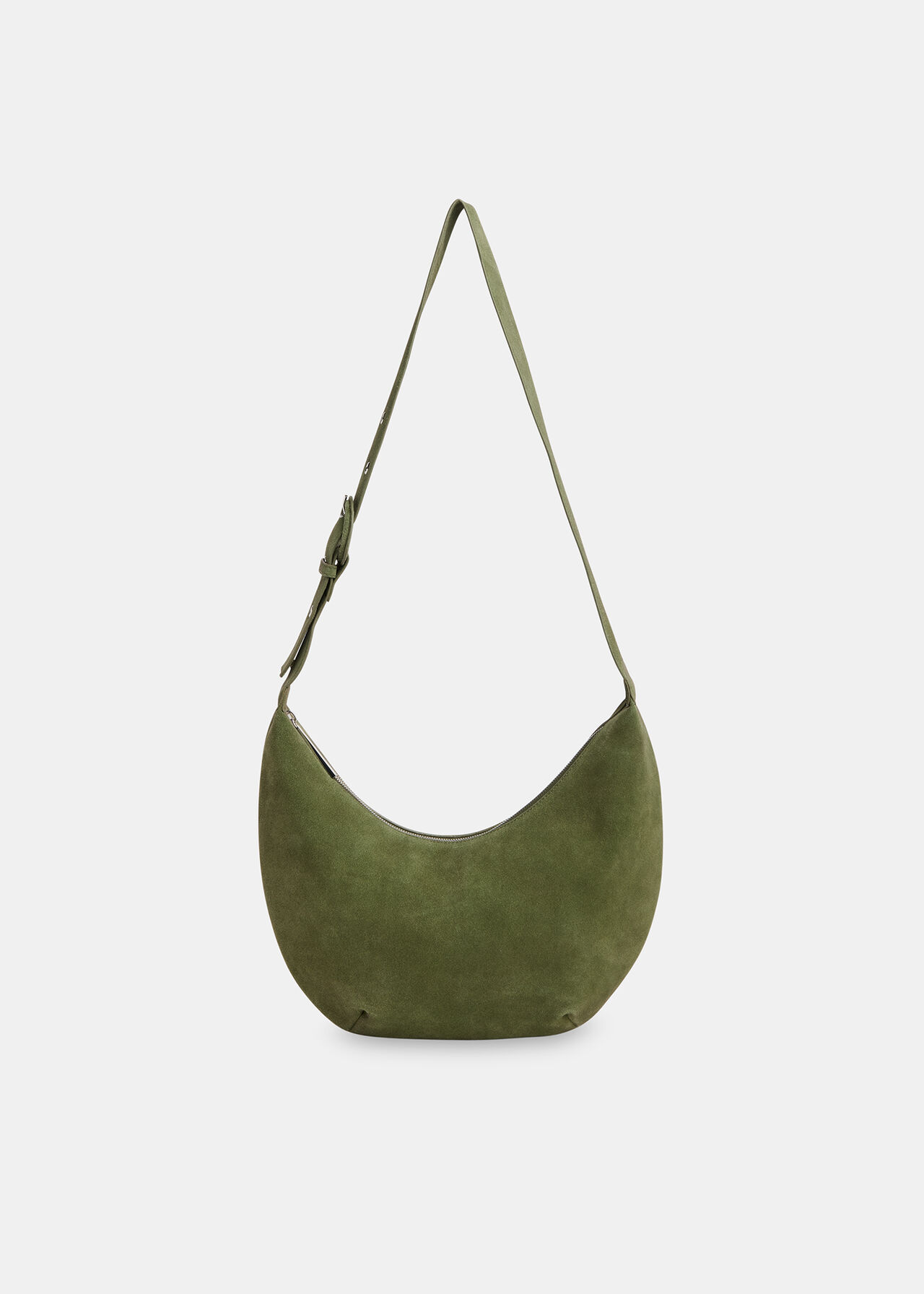 Sia Suede Curved Crossbody Bag