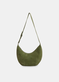 Sia Suede Curved Crossbody Bag