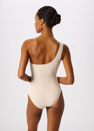 Textured One Shoulder Swimsuit