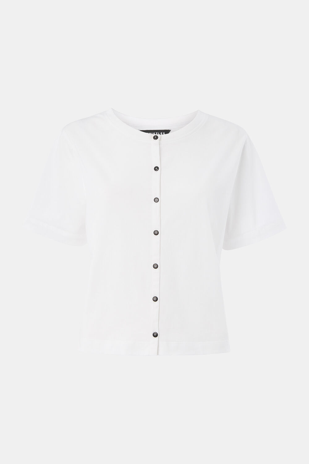 Round Neck Button Up Tee