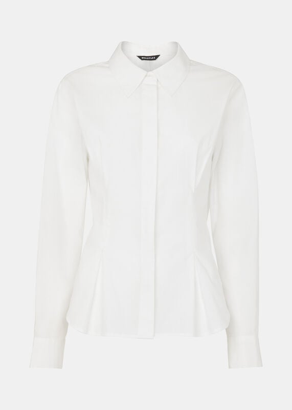 White Waisted Cotton Shirt