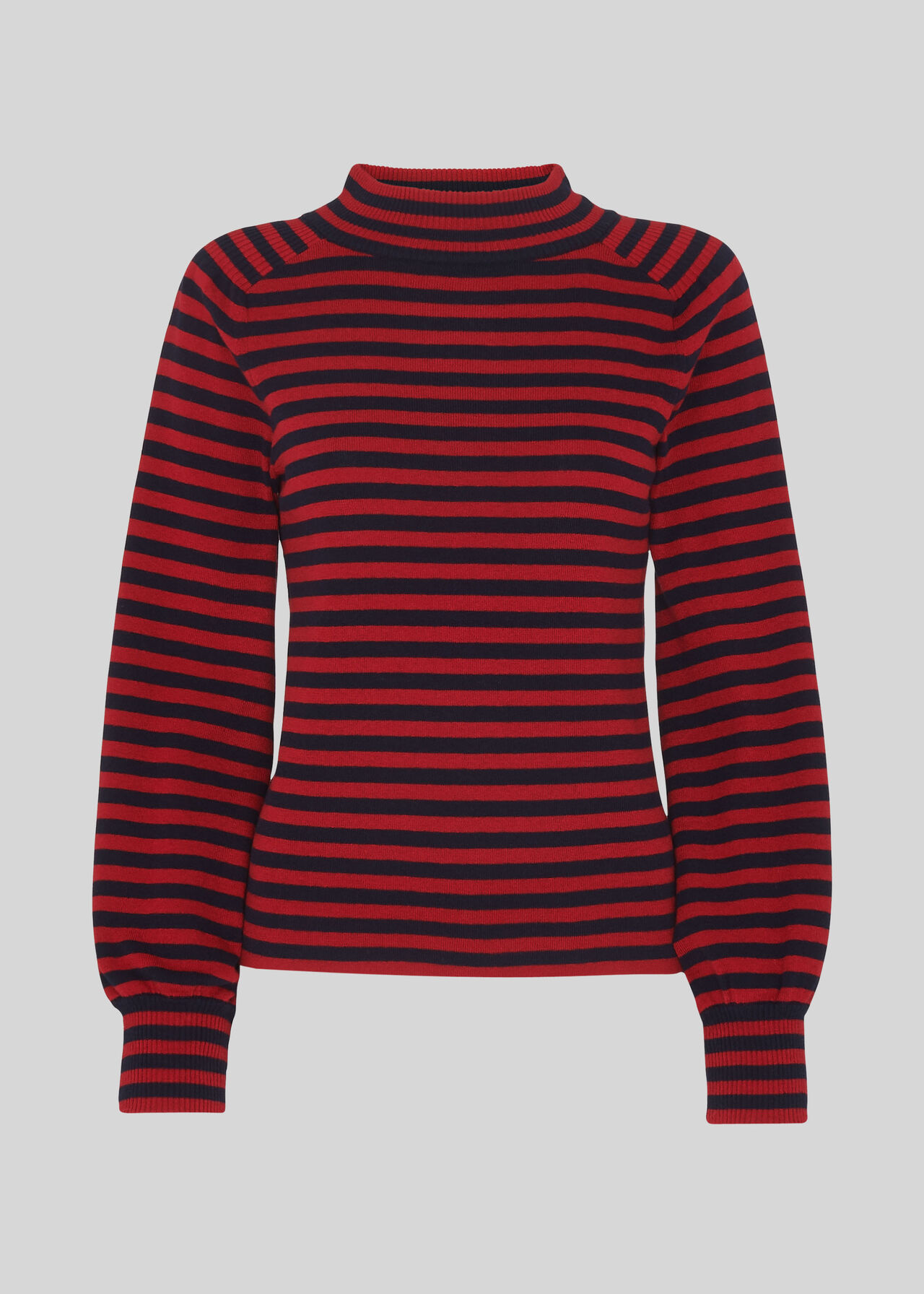 Stripe Blouson Sleeve Knit Multicolour