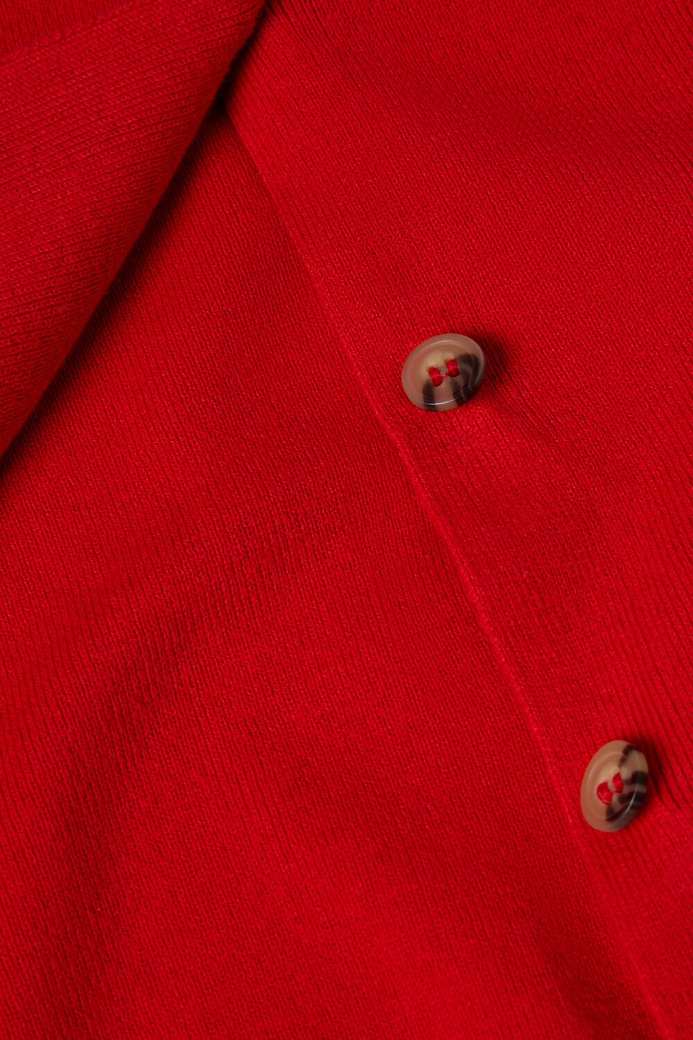 Red V Neck Button Front Knit Tank