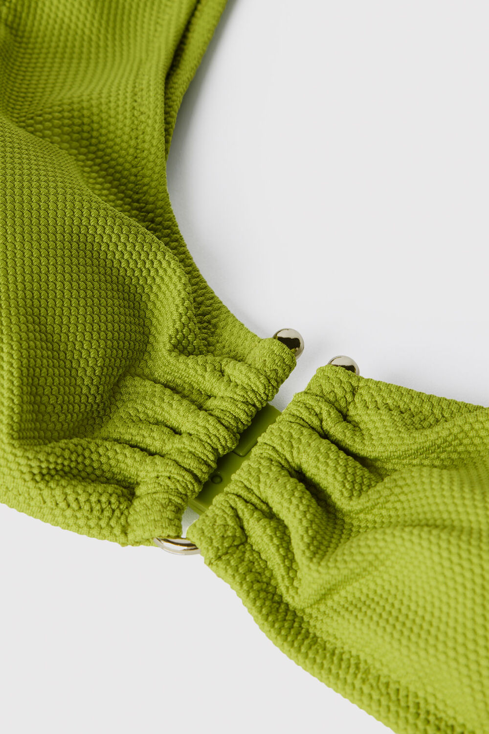 Green Textured Ring Bikini Top