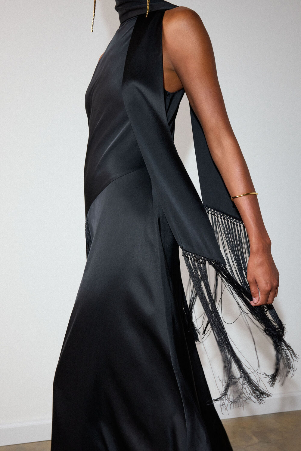 Fringed Scarf Detail Dress