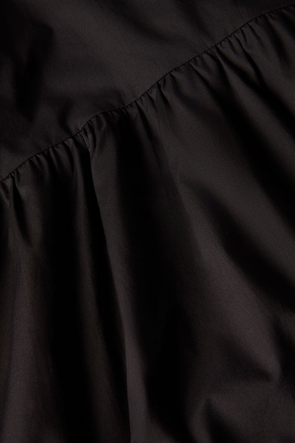 Black Cotton Tiered Mini Dress