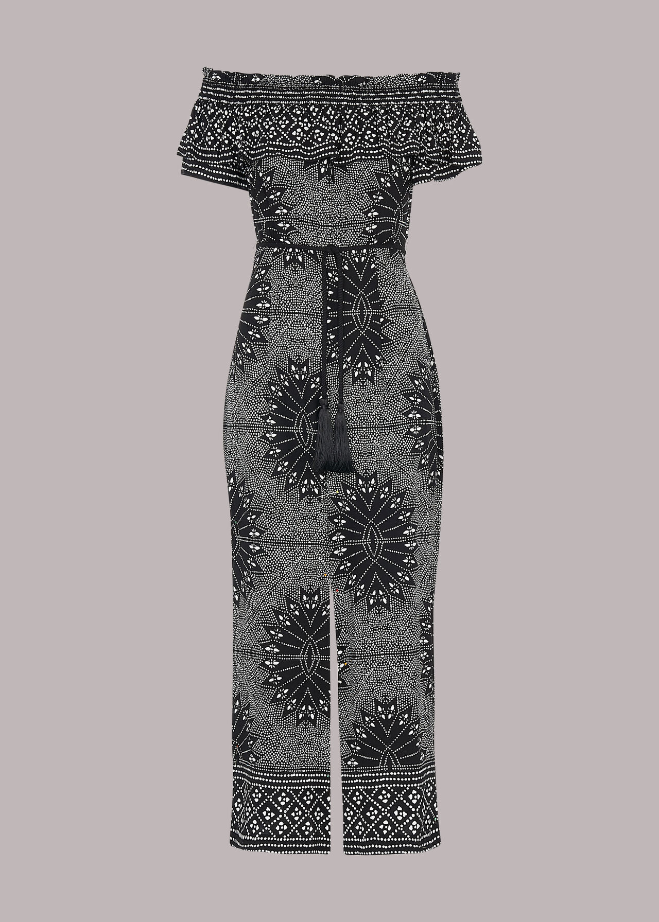 Bleached Print Bardot Jumpsuit