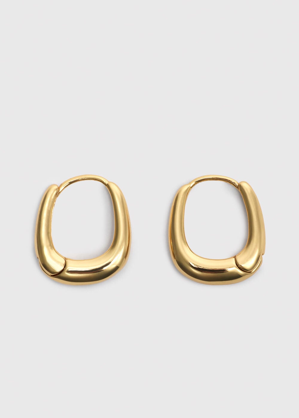 Curved Square Huggie Hoop