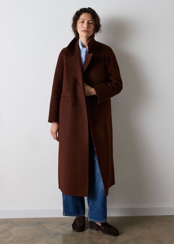 Brown Relaxed Double Faced Coat