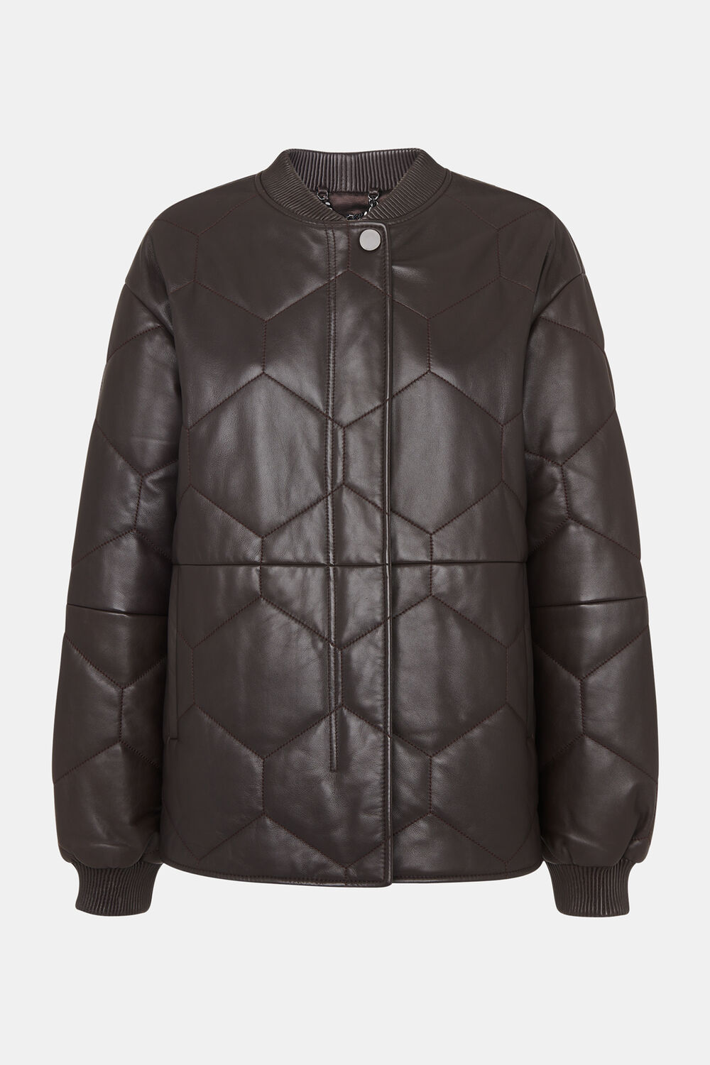 Burgundy Cleo Leather Quilted Jacket