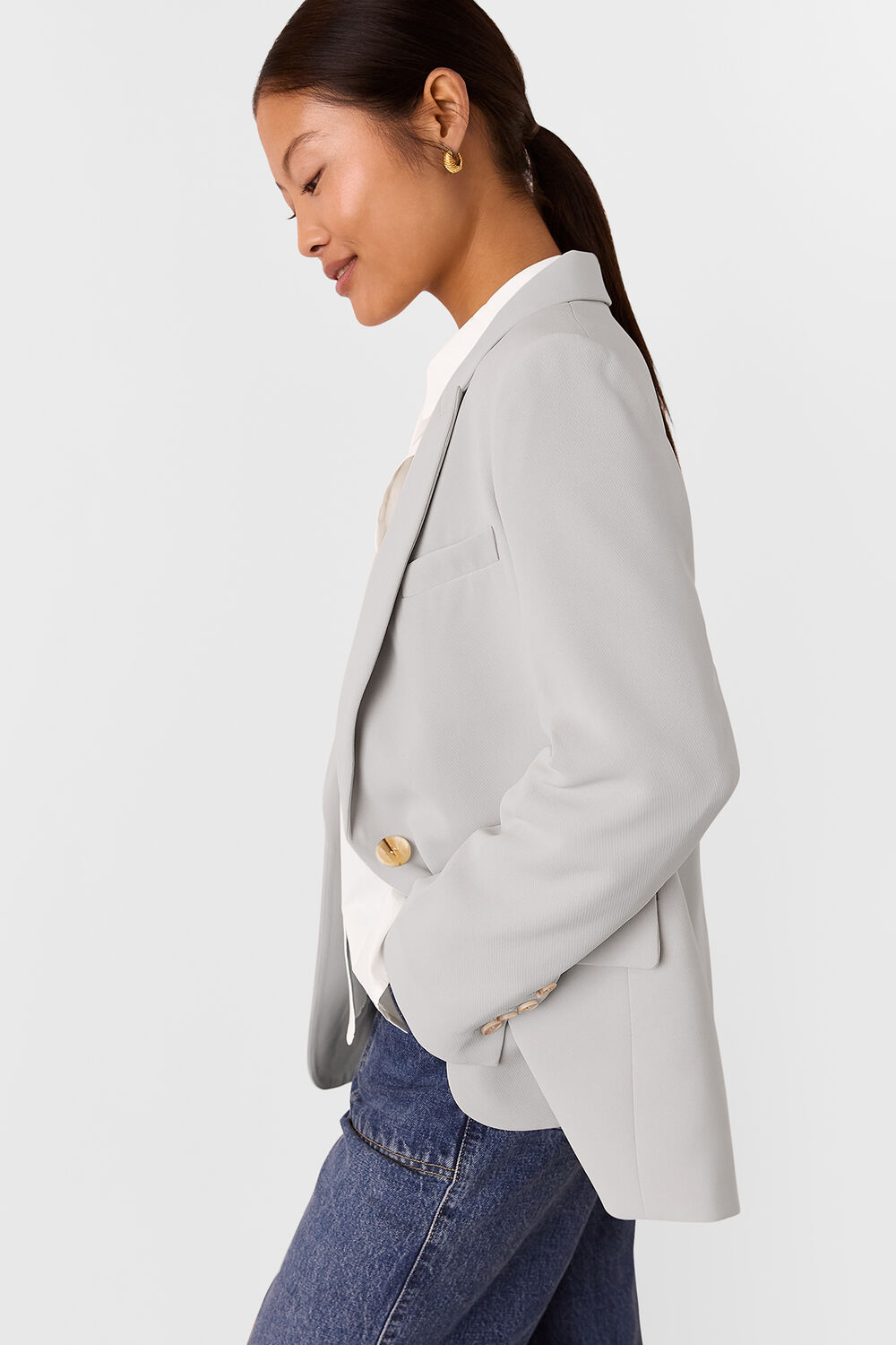 Petite Crepe Boyfriend Blazer