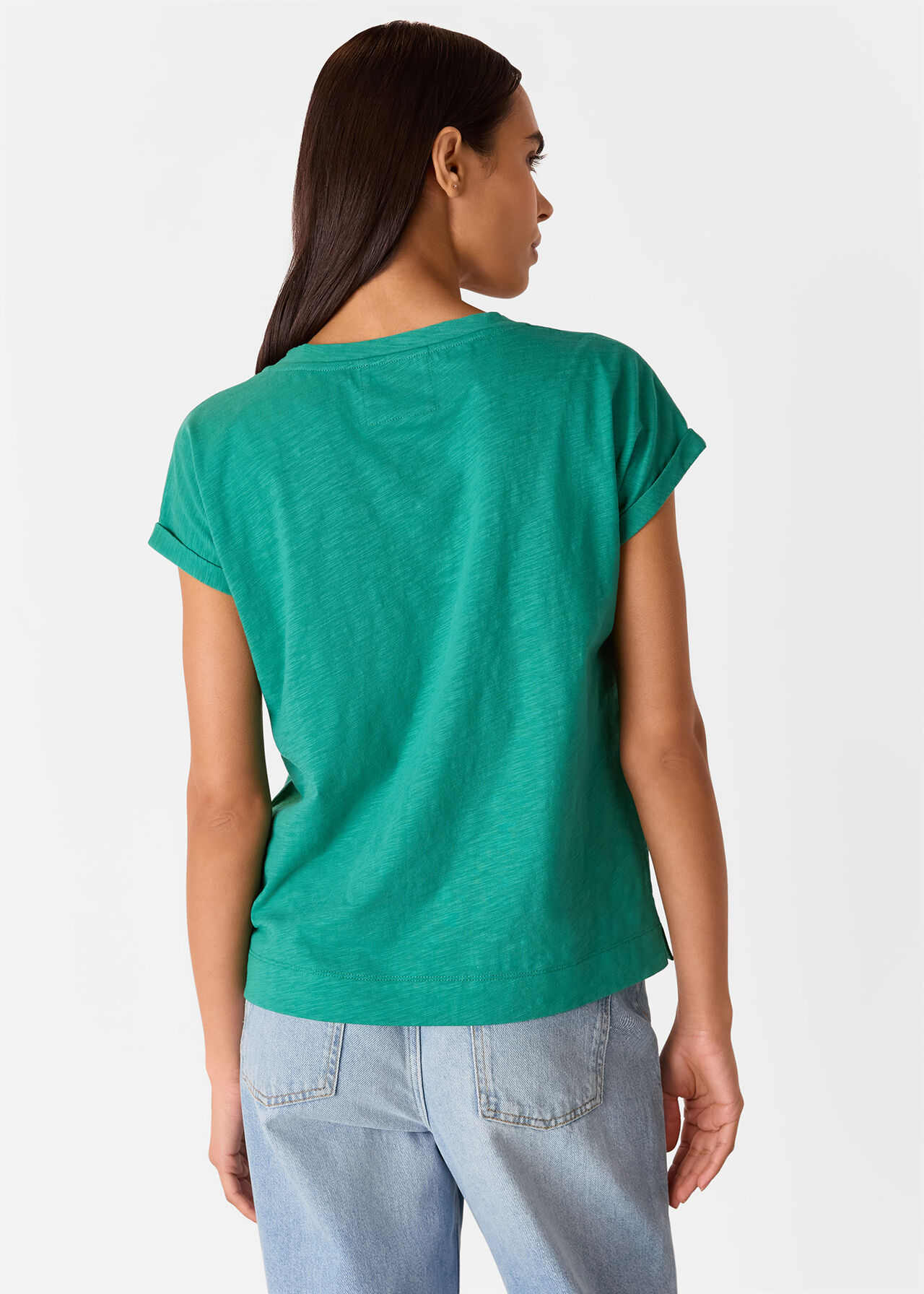 Willa V Neck Cap Sleeve Tee
