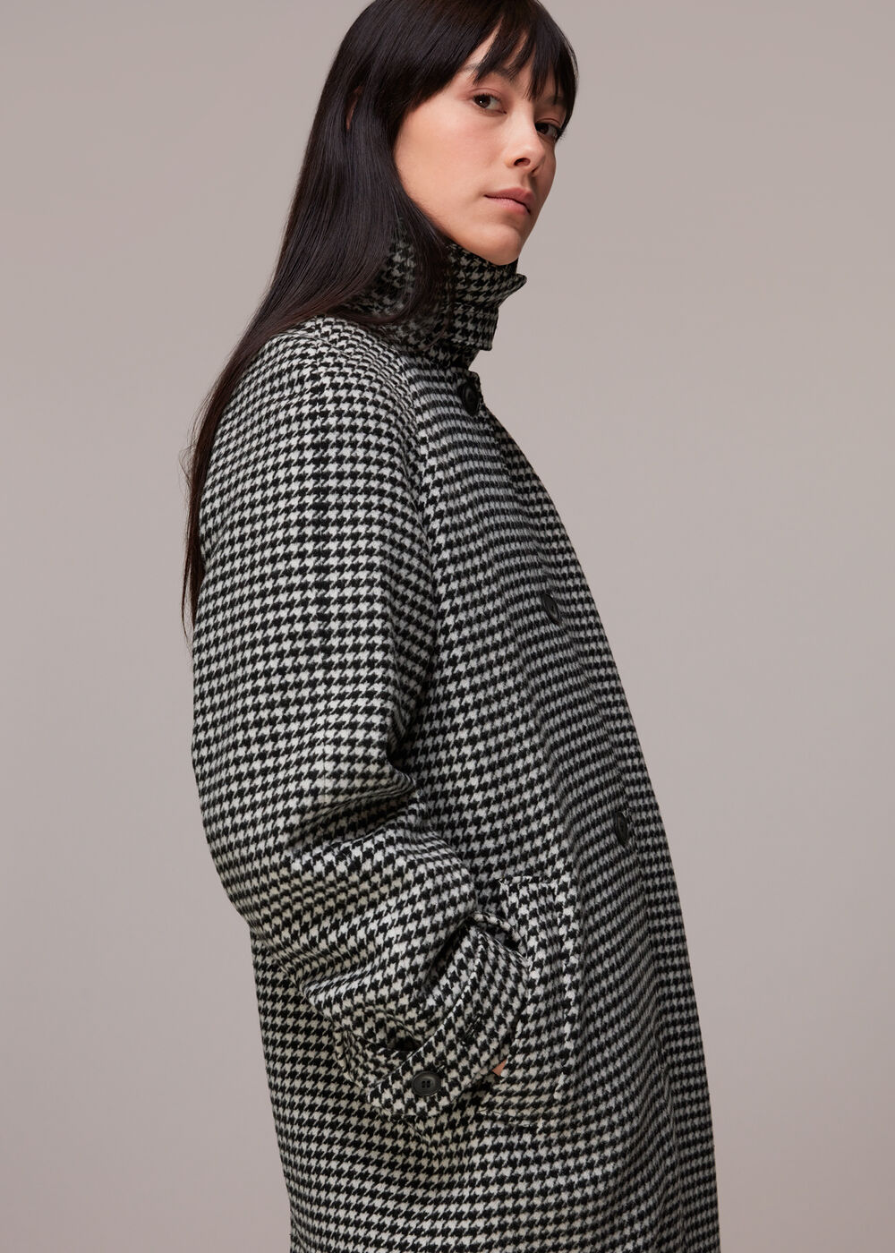 Isobel Wool Dogtooth Car Coat