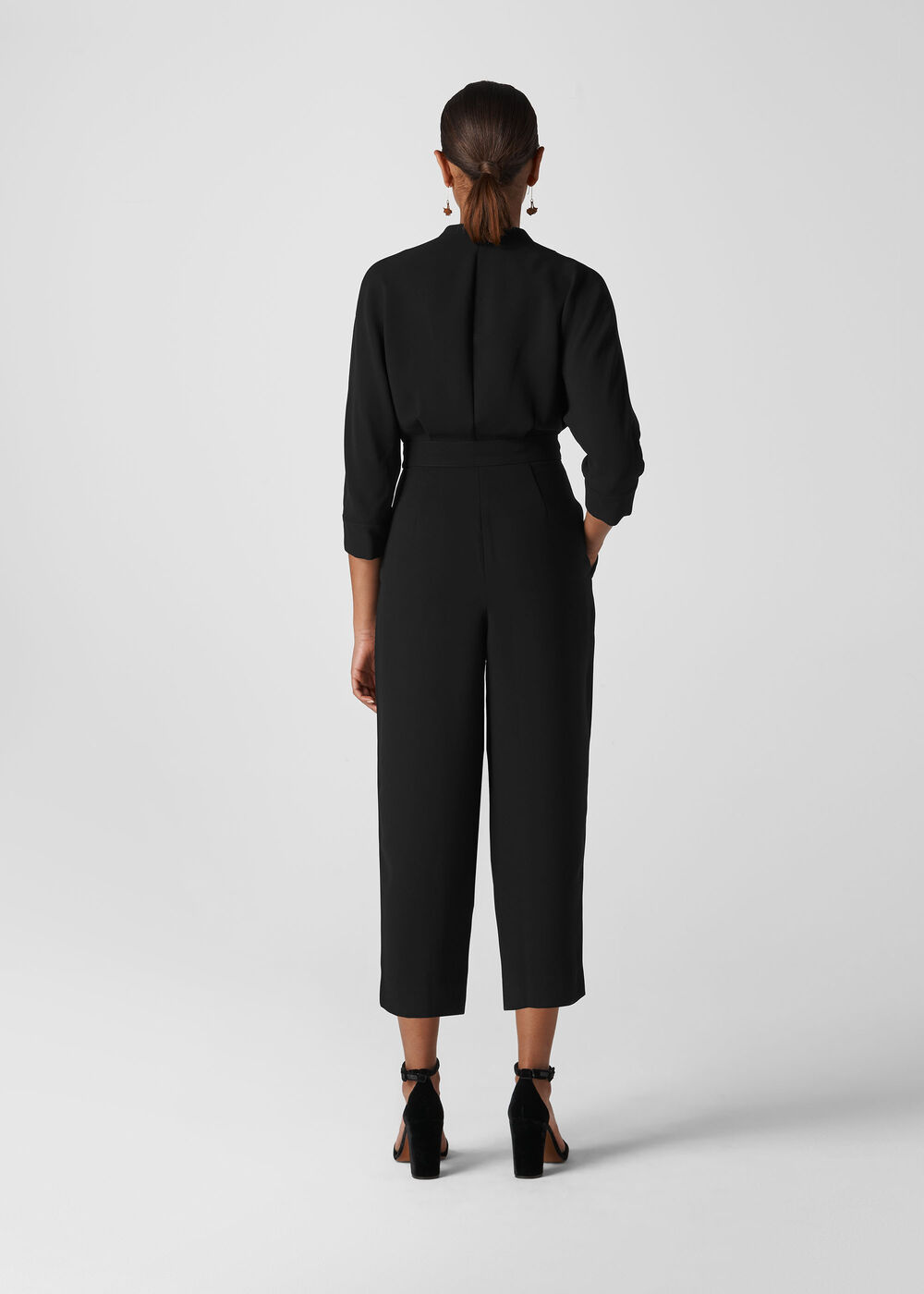 Arabella Crepe Tie Jumpsuit Black