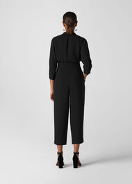 Arabella Crepe Tie Jumpsuit Black