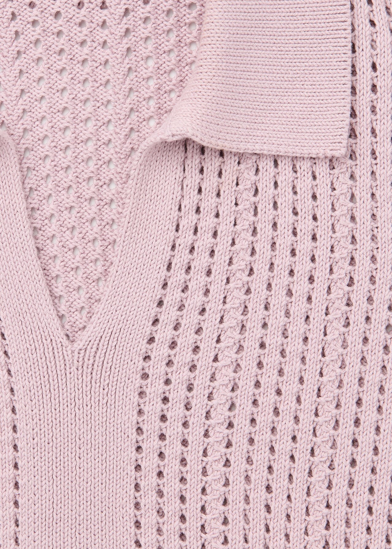 Pointelle Collar Detail Knit