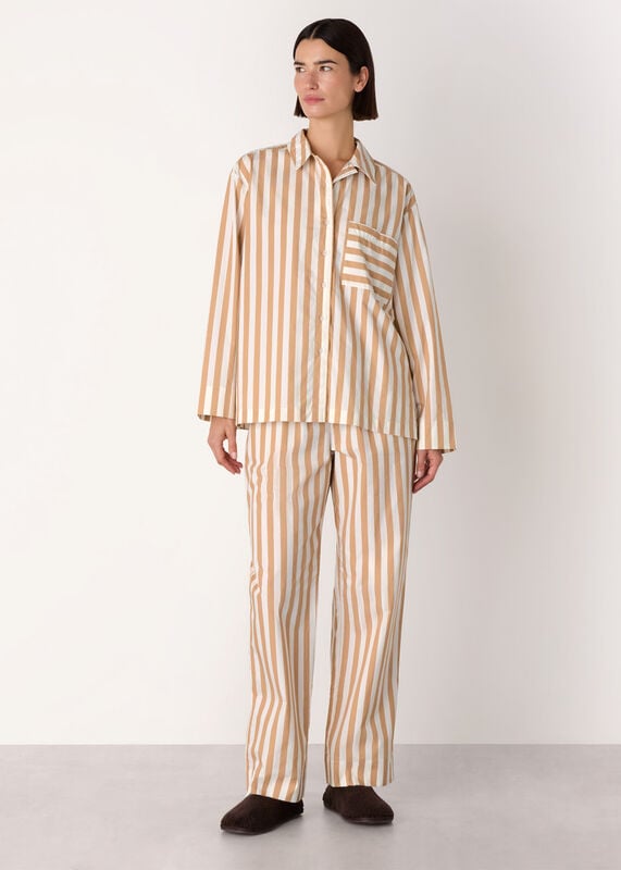 Ivory Cotton Stripe Pajama Bottom 