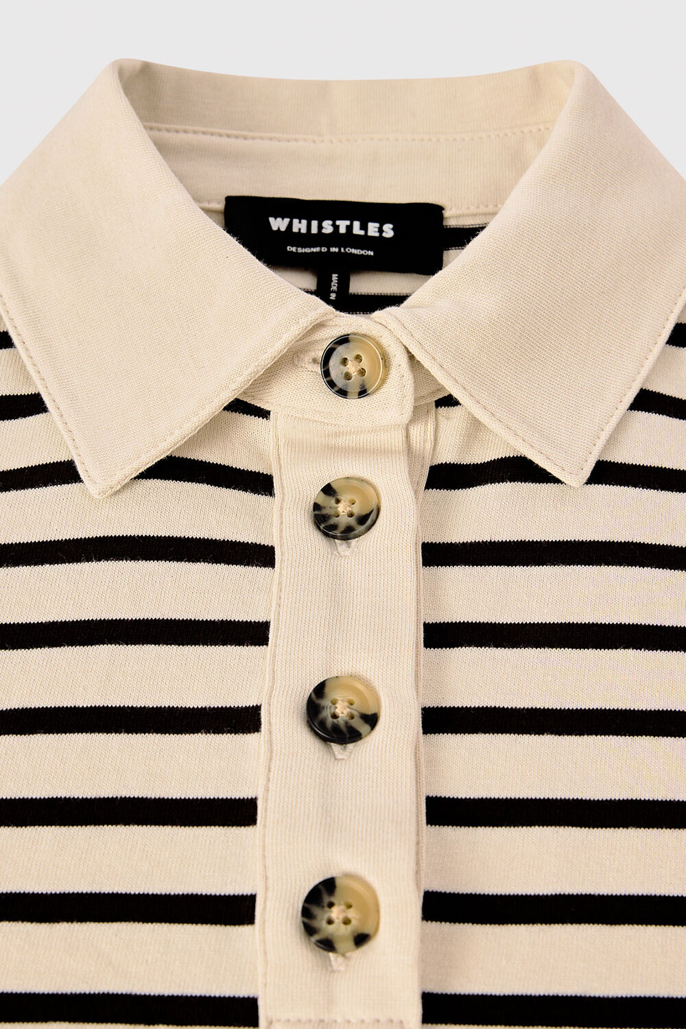 Ivory Short Sleeve Stripe Polo