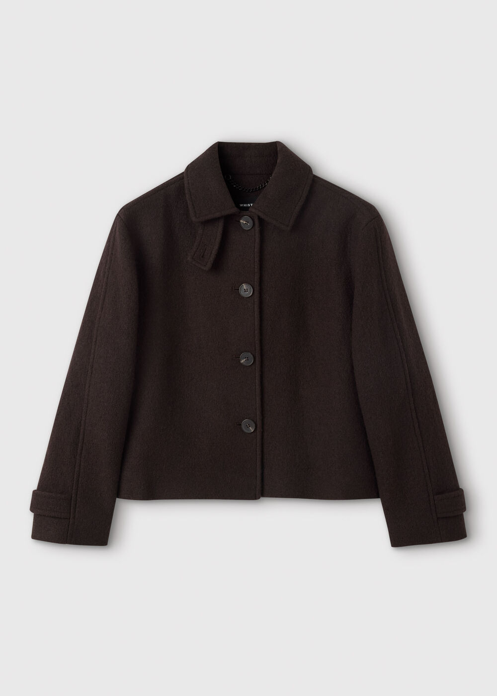Short Textured Wool Coat