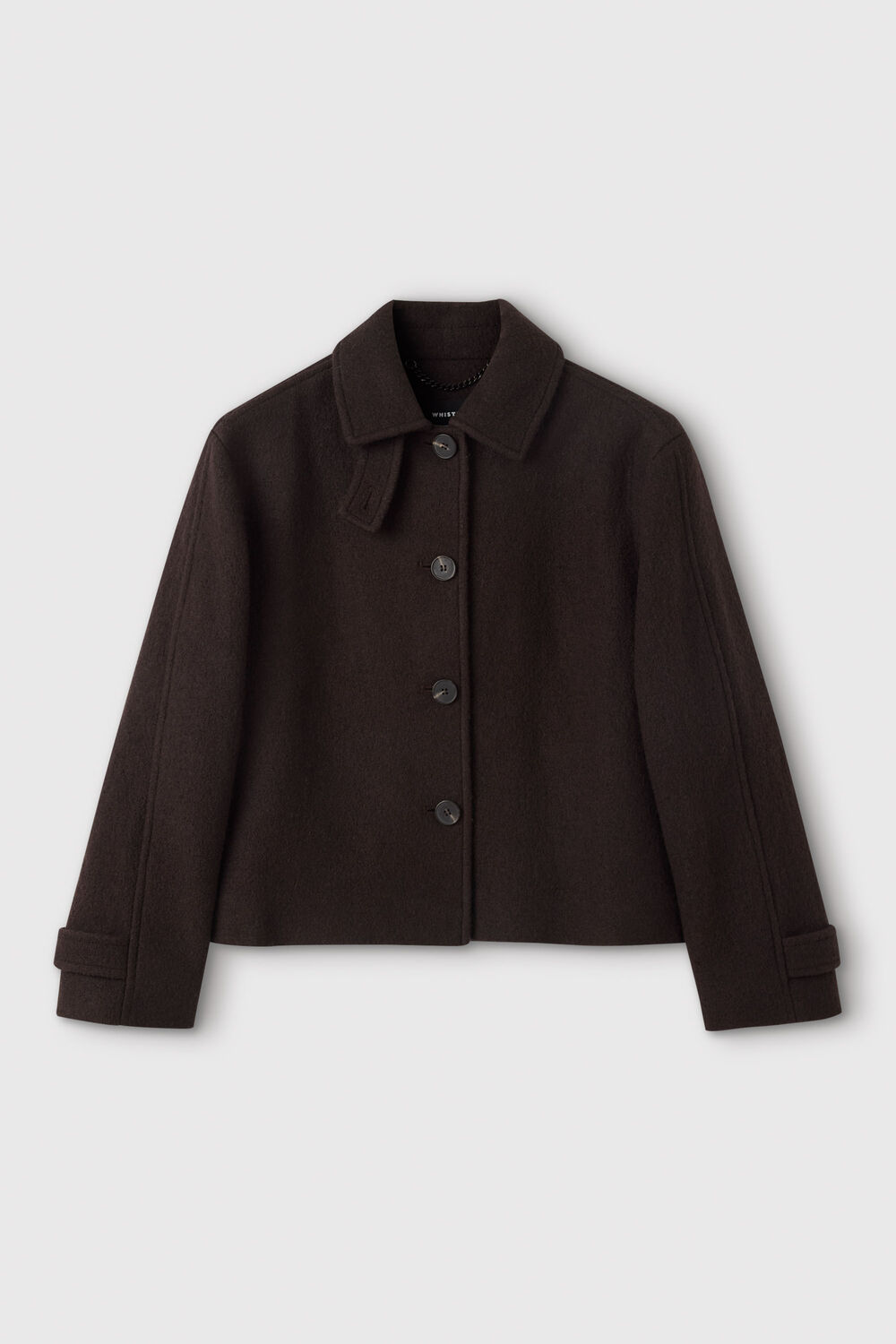 Short Textured Wool Coat