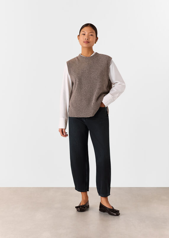 Black Petite Authentic Barrel Leg Jean