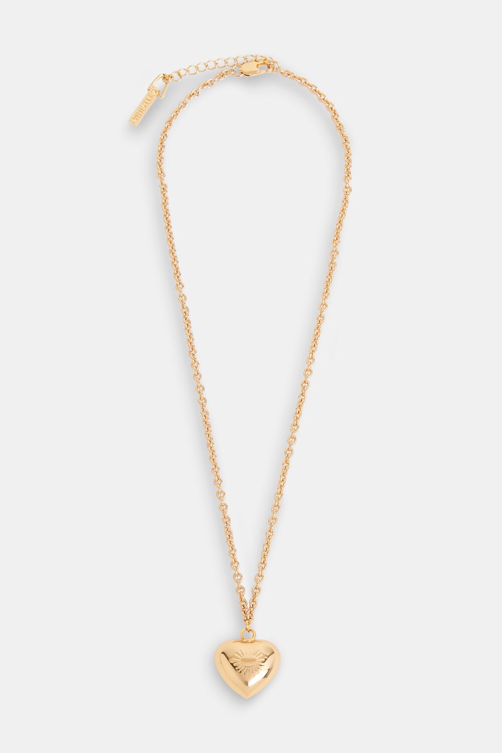 Gold Chunky Heart Pendant Necklace