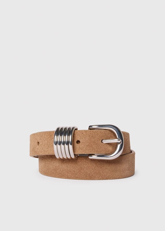 Taupe Suede Multi Ring Belt