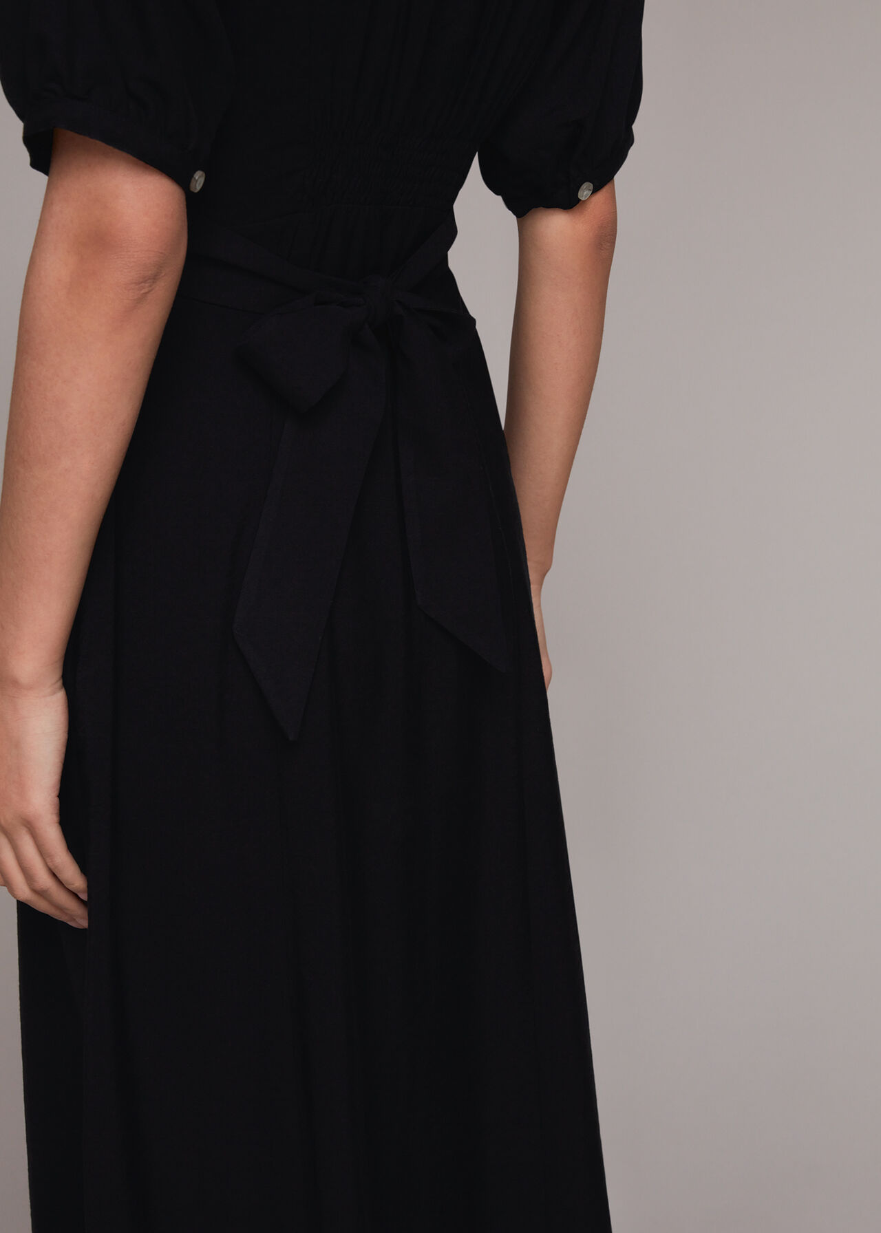 Black Amber Midi Dress | WHISTLES