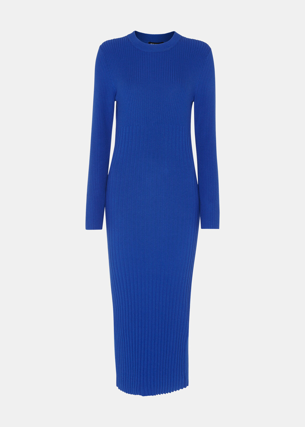 Cobalt Blue Ribbed Knitted Midi Dress | WHISTLES