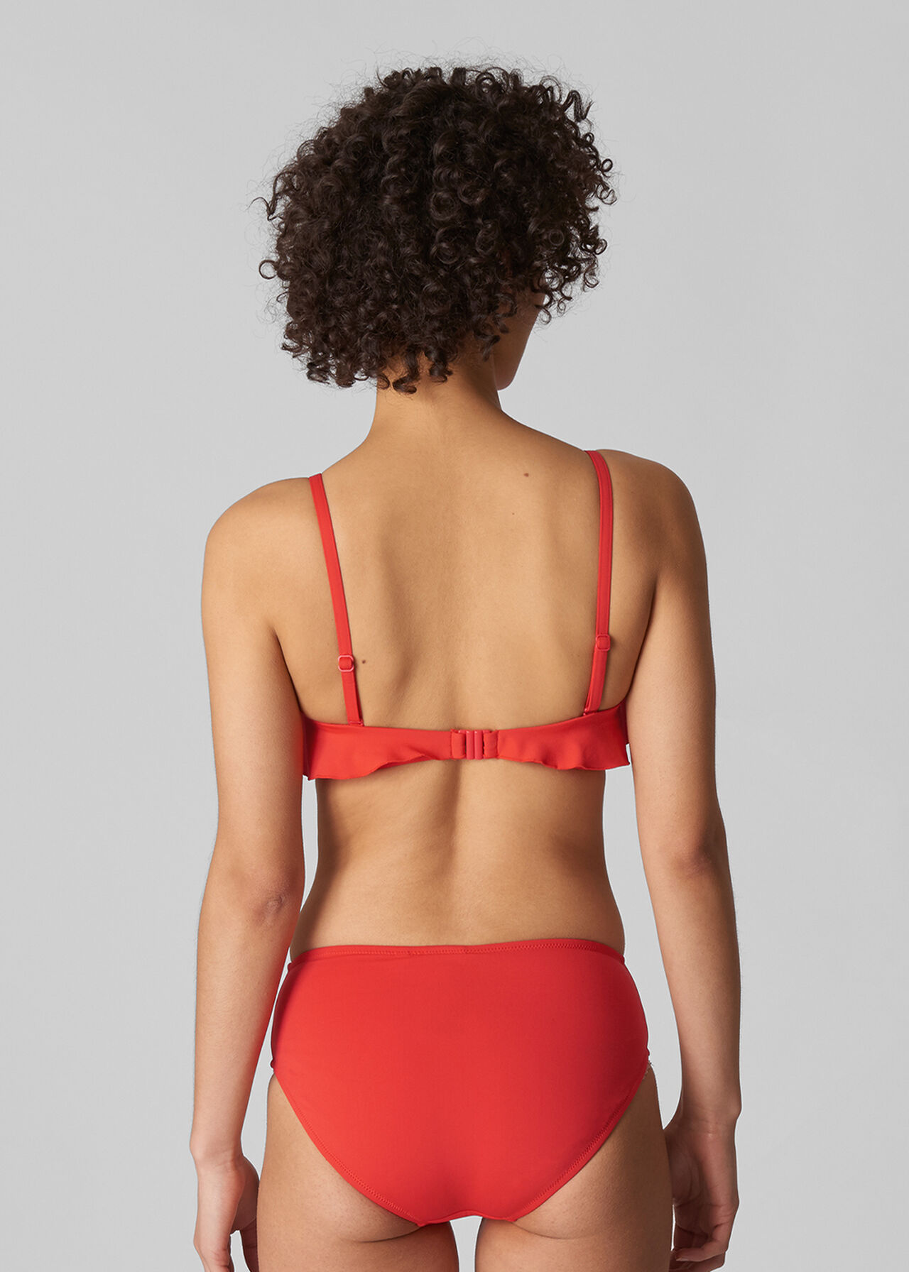 Cali Frill Bikini Top Red