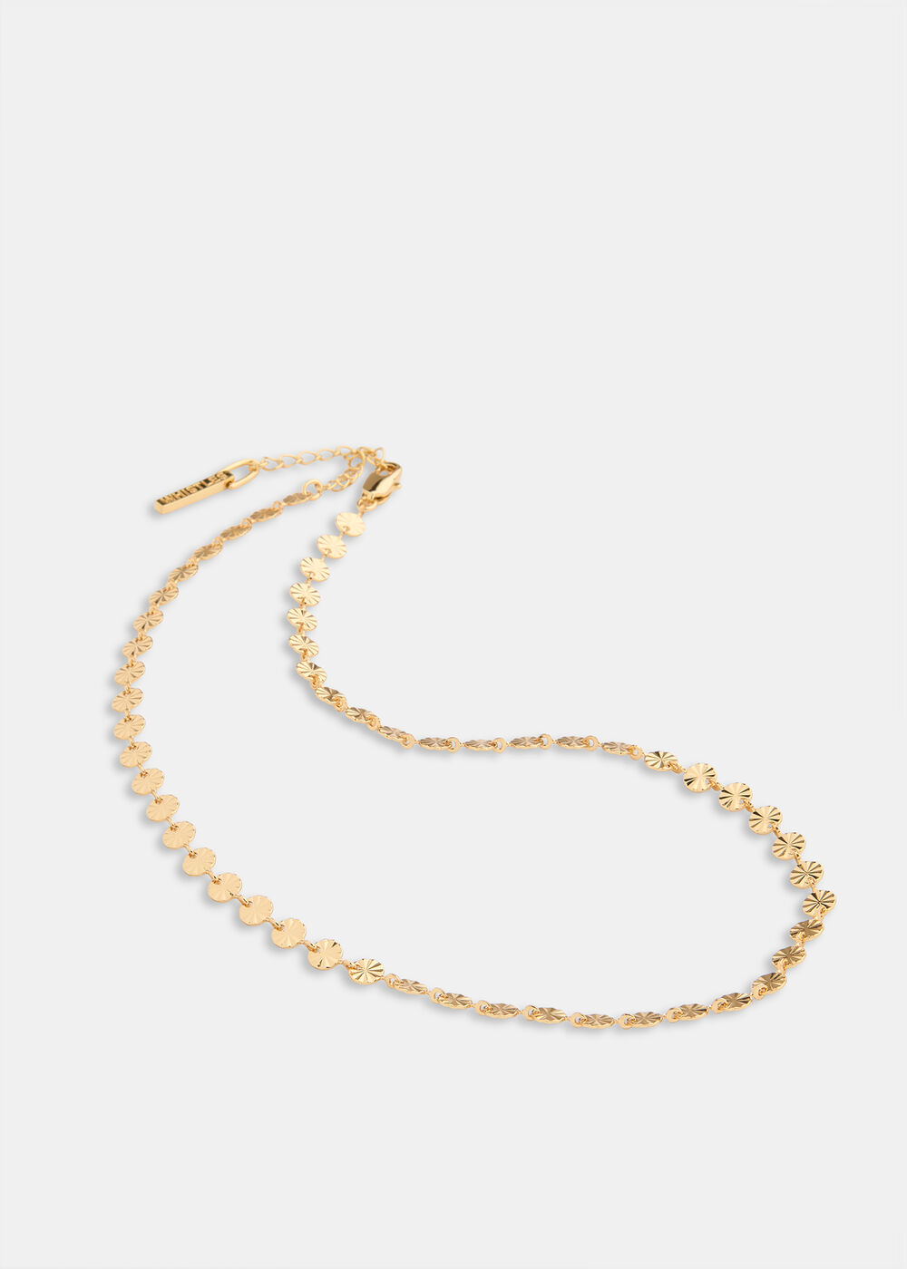 Textured Circle Chain Necklace