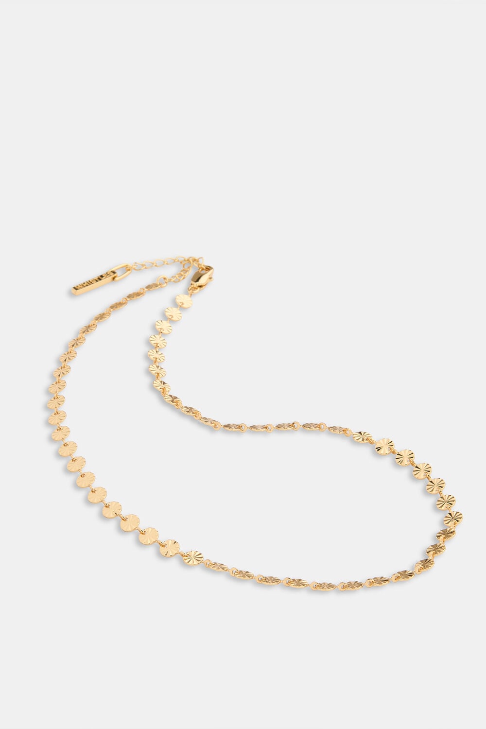 Textured Circle Chain Necklace