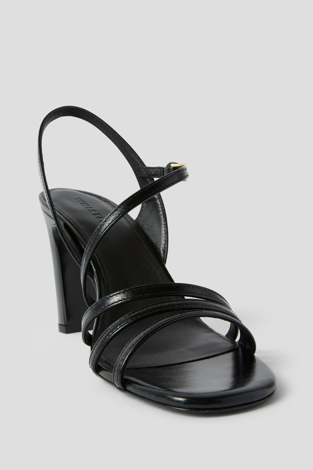 Black Strappy Block Heel Sandal