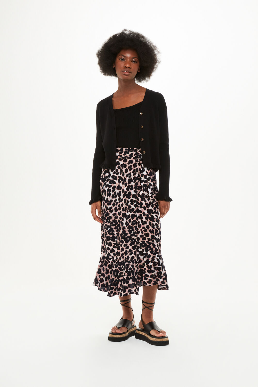 Leopard Spot Wrap Skirt